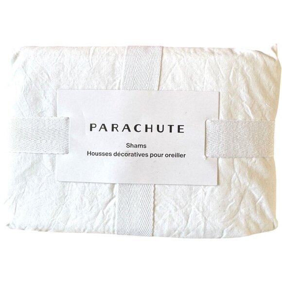 Parachute Brushed Cotton Standard Shams Set in White Made in Portugal NEW - Picture 1 of 7